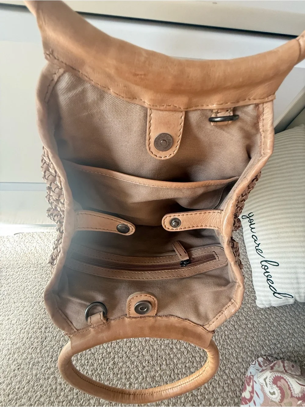 vintage woven leather bag